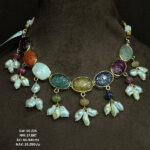 Gold Navratan Necklaces (B-1001)