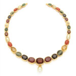 Gold Navratan Necklaces (B-1013)