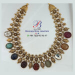 Gold Navratan Necklaces (B-1014)