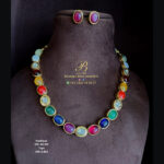 Gold Navratan Necklaces (B-1017)
