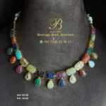 Gold Navratan Necklaces (B-1002)