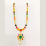 Gold Navratan Necklaces (B-1008)