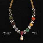 Gold Navratan Necklaces (B-1009)